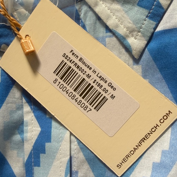 Sheridan French “Fern Blouse” – Size M – Colorful Geometric Triangle Top - Picture 2 of 6